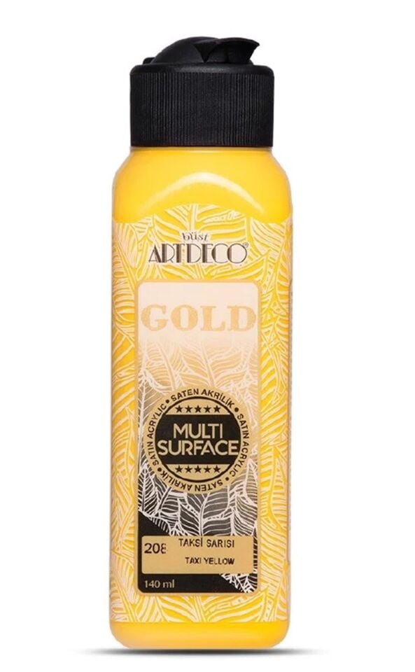 Artdeco Gold Multi-surface Akrilik Boya 140ml Taksi Sarısı 208 Lv-y-g70r-208