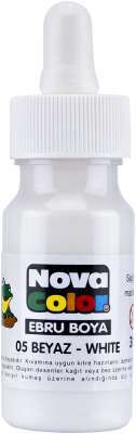 Nova Color Ebru Boya 30ml Damlalıklı Beyaz Nc-244