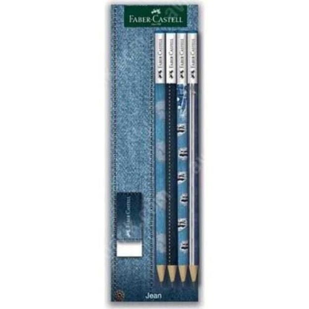 Faber Castell Kurşun Kalem + Silgi Seti 5'li Set Jean 524815