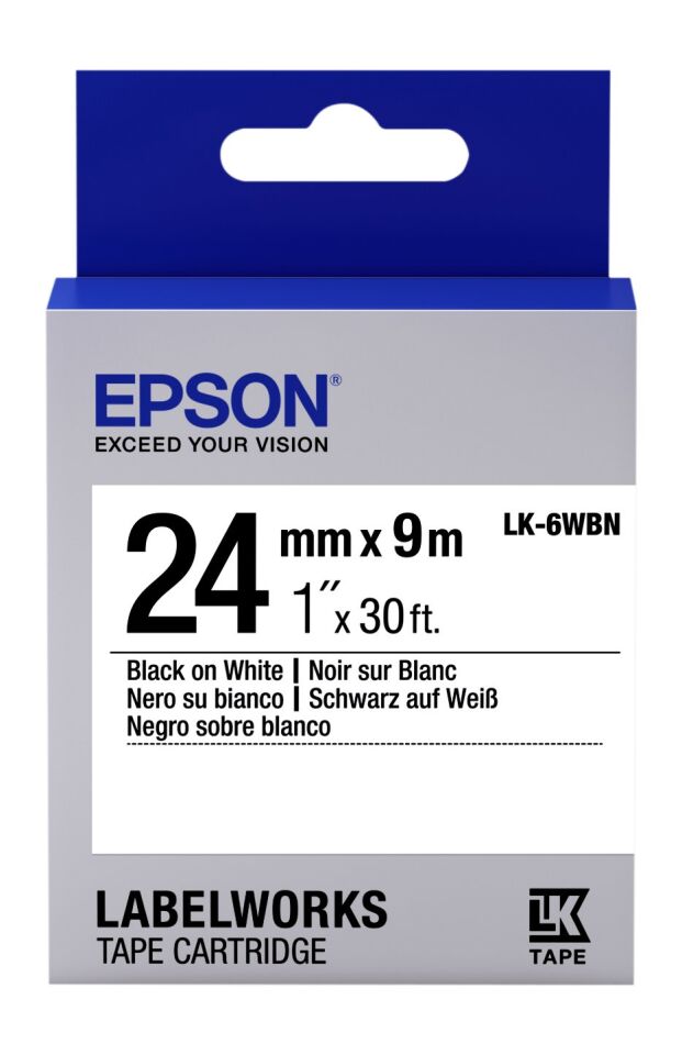 Epson Lk-6wbvn Beyaz Üzeri Siyah 24mm 7metre Etiket