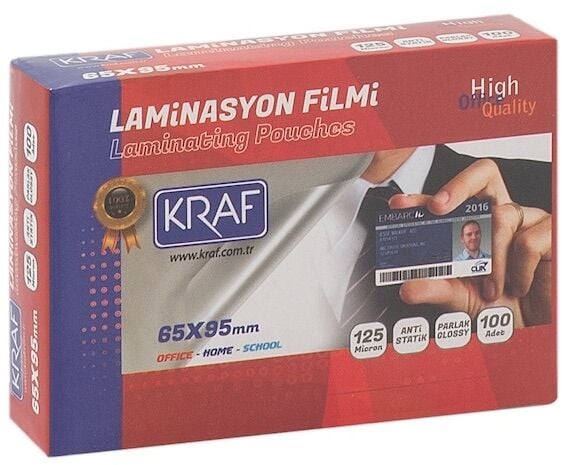 Kraf Laminasyon Filmi 65x95 Mm 125 Mic 100'lü Parlak 2126