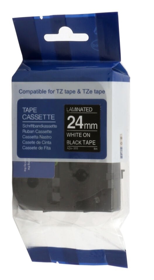 Krt-muadil Aze-355 24 Mm Siyah Üzerine Beyaz Lamina 8 Metre