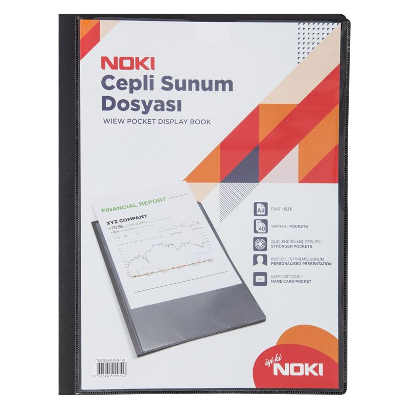 Noki Sunum Dosyası Cepli 40 Yaprak Siyah 64140-n-190