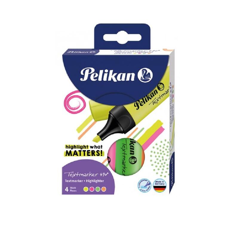 Pelikan 490 Fosforlu Kalem 6lı Karışık Renk P-814065