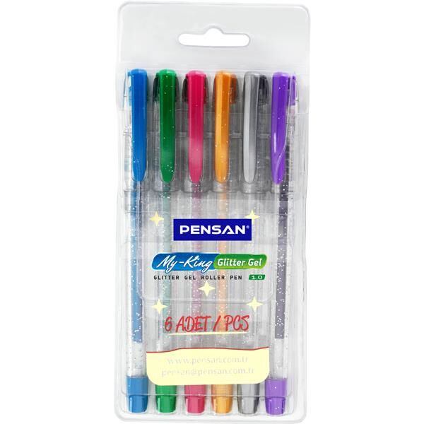 Pensan Tükenmez Kalem My-king Jel Simli 6'lı Renk Pe02227jk00s6
