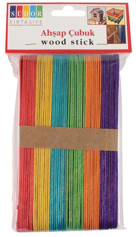 Südor Ahşap Çubuk Büyük Renkli Bs71