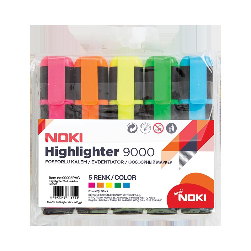 Noki Fosforlu Kalem 5'li Set Standart 90005pvc
