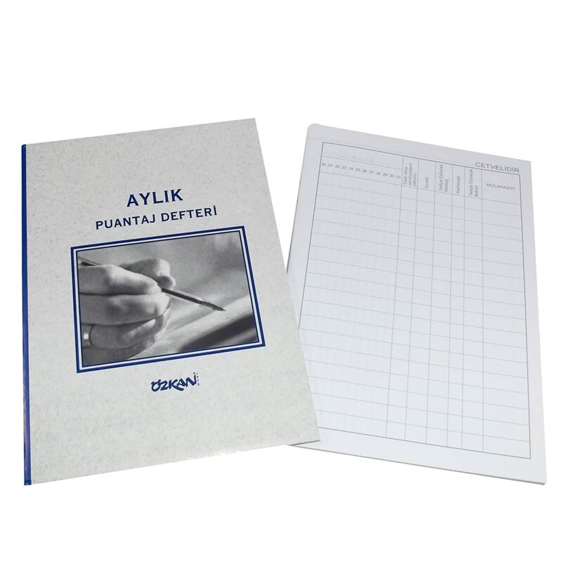 Özkan Puantaj Defteri Aylık G0333