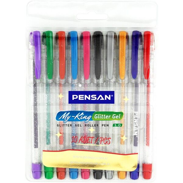 Pensan Tükenmez Kalem My-king 10'lu Jel Simli 2227
