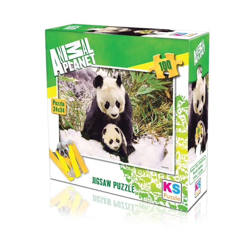 Ks Games Puzzle 100 Parça Panda Mother Anımal Planet 10109