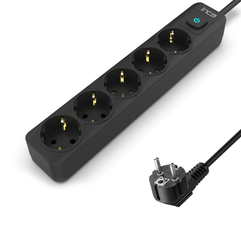 Inca Ipw-44sy3 4lüi Akım Korumalı 3m Siyah Yeşil