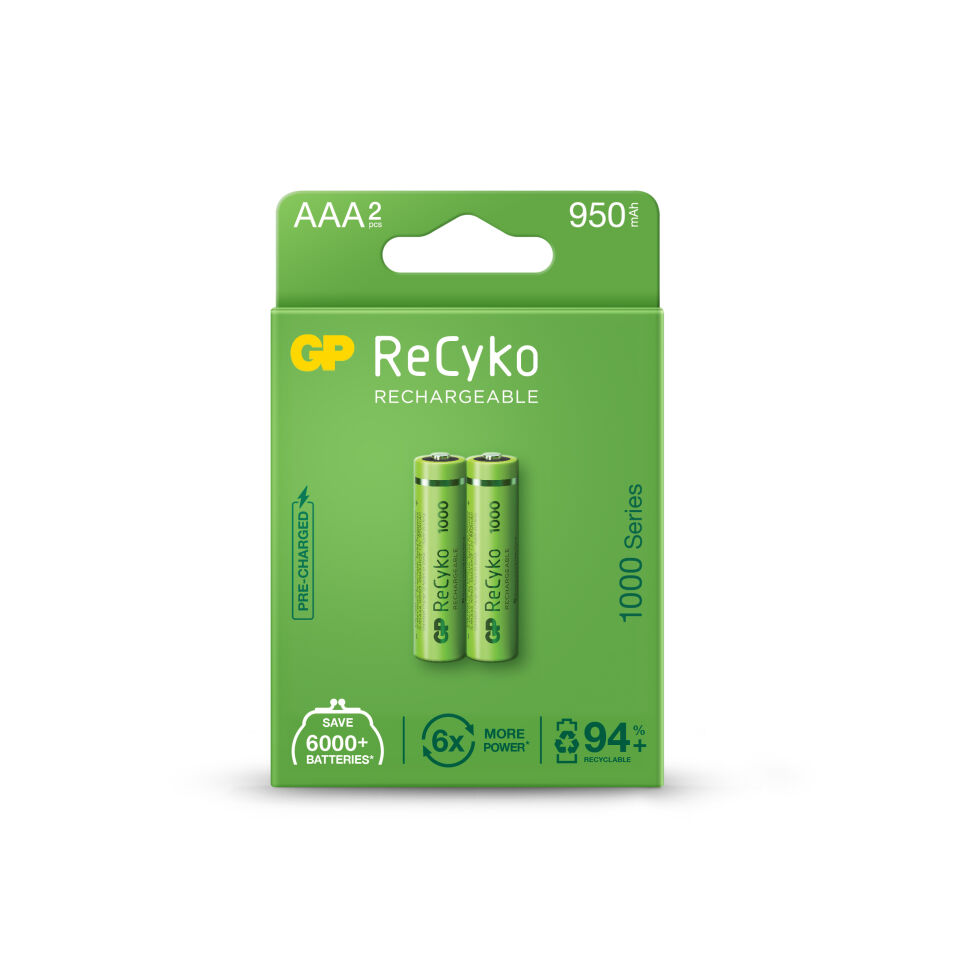 Gp Aaa 950 Mah Şarjlı İnce Kalem Pil 2'li Paket Gp100aahcemtr-2gb