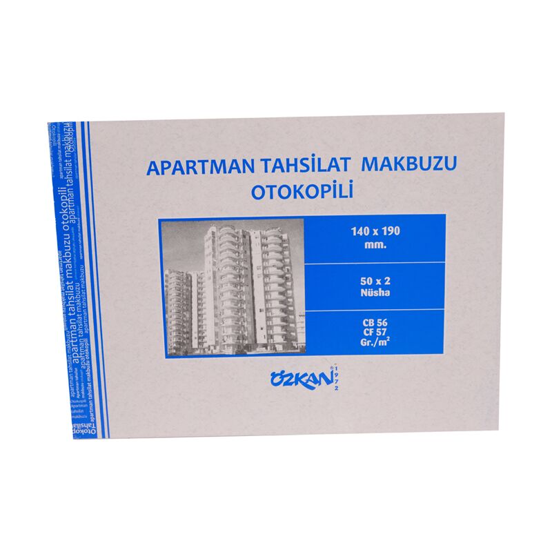 Özkan Apartman Tahsilat Makbuzu 50x2 Nüsha Otokopili G0108