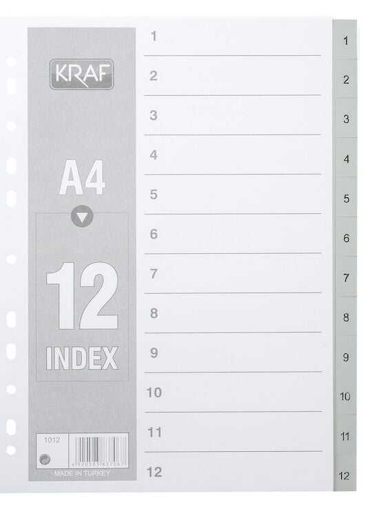 Kraf Seperatör 1-12 Rakam Plastik 1012
