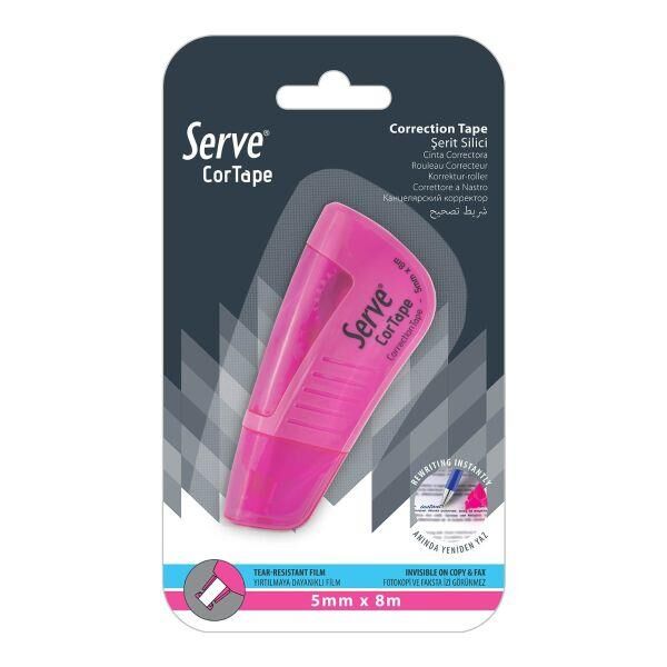 Serve Cortape Şerit Silici 5mm 8 Mt Fosforlu Pembe