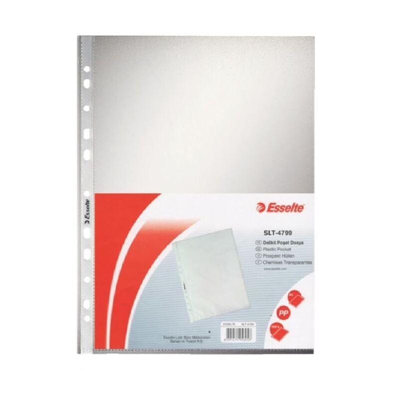 Esselte Poşet Dosya Ekonomi A4 11 Delikli (100 Adet) Buzlu 479815