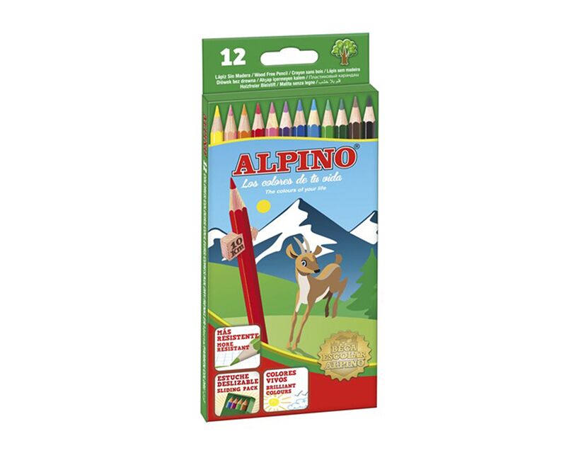 Alpino Kuru Boya 12'li Karton Kutu Tam Boy Al-654