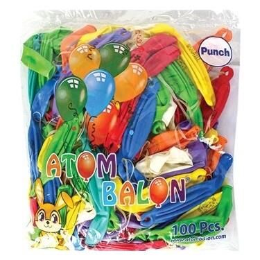 Atom Balon Punch Düz Renkli 360gr100 Lü