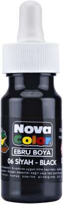 Nova Color Ebru Boya 30ml Damlalıklı Siyah Nc-245