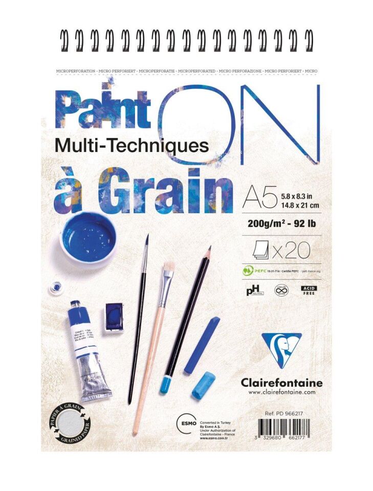 Clairefontaine Paint-on Çizim Blk A5 200gr 20yp Üst.spir.966217