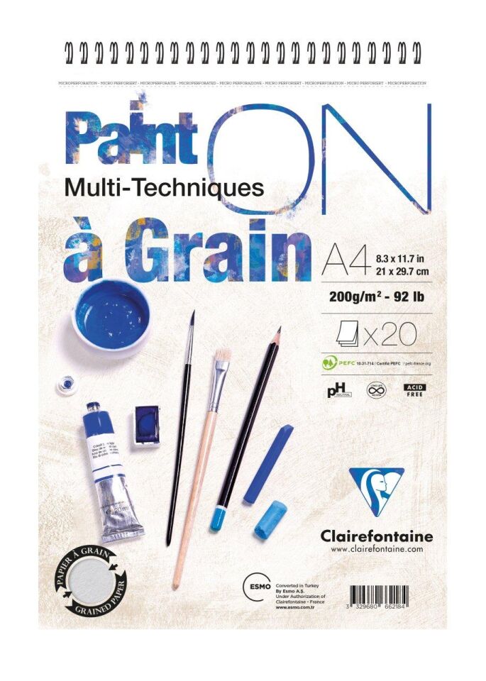 Clairefontaine Paint-on Çizim Blk A4 200gr 20yp Üst.spir.966218