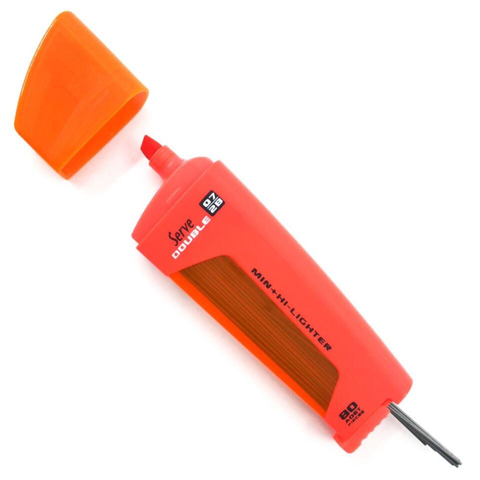 Serve Kalem Ucu ( Min ) 0,7mm + Fosforlu Kalem Kırmızı