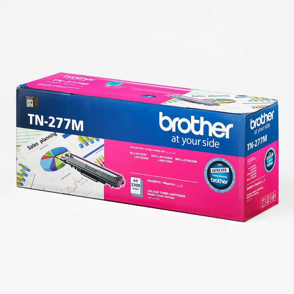 Brother Tn-277m 2.300 Sayfa Magenta Kırmızı Toner Hl-l3270cdw Dcp-l3551cdw Mfc-l3750cdw