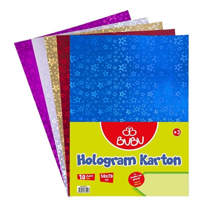 Bu-bu Hologramlı Fon Karton 50x70 Cm 10'lu Kf-0021