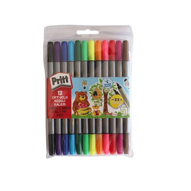Pritt Keçeli Kalem 12'li Çift Uçlu Yıkanabilir Pvc 1687977