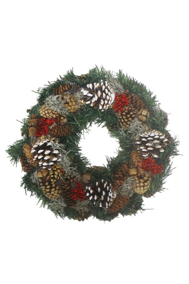 Naturel Yılbaşı Kapı Süsü Süslü Halka 30cm Ast8555