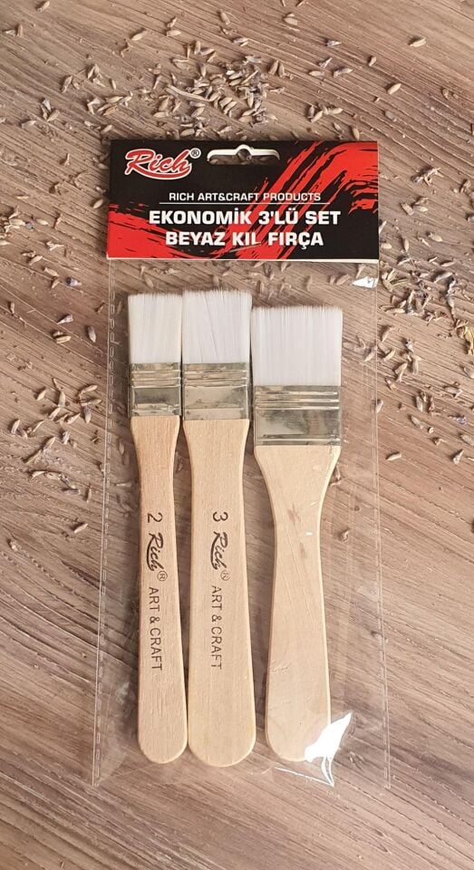 Rich Ekonomik Set Fırça 3'lü Beyaz Kıl Frç-01294
