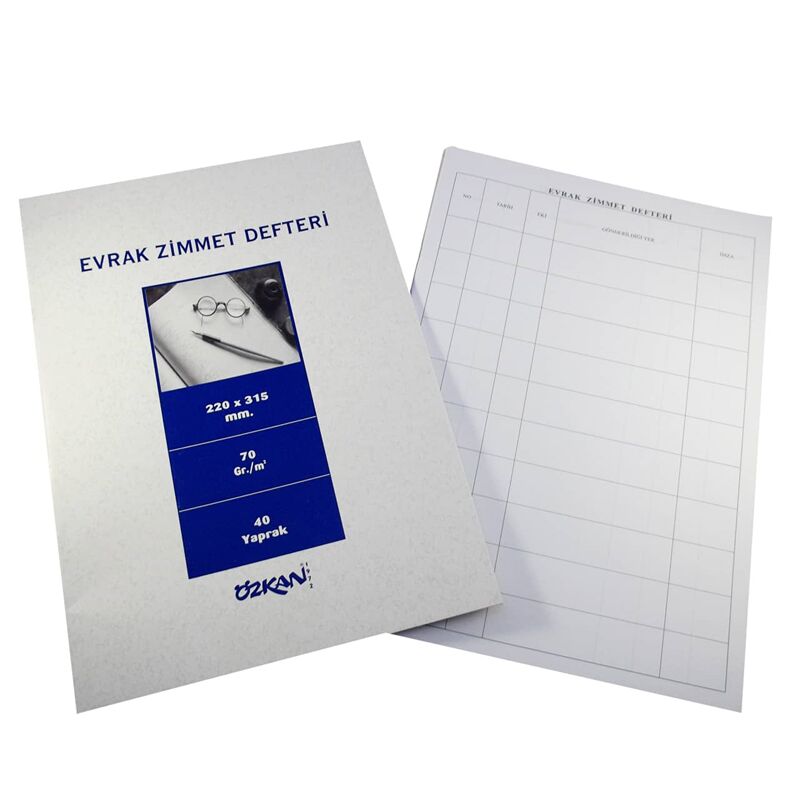 Özkan Evrak Zimmet Defteri 40 Yaprak G0523