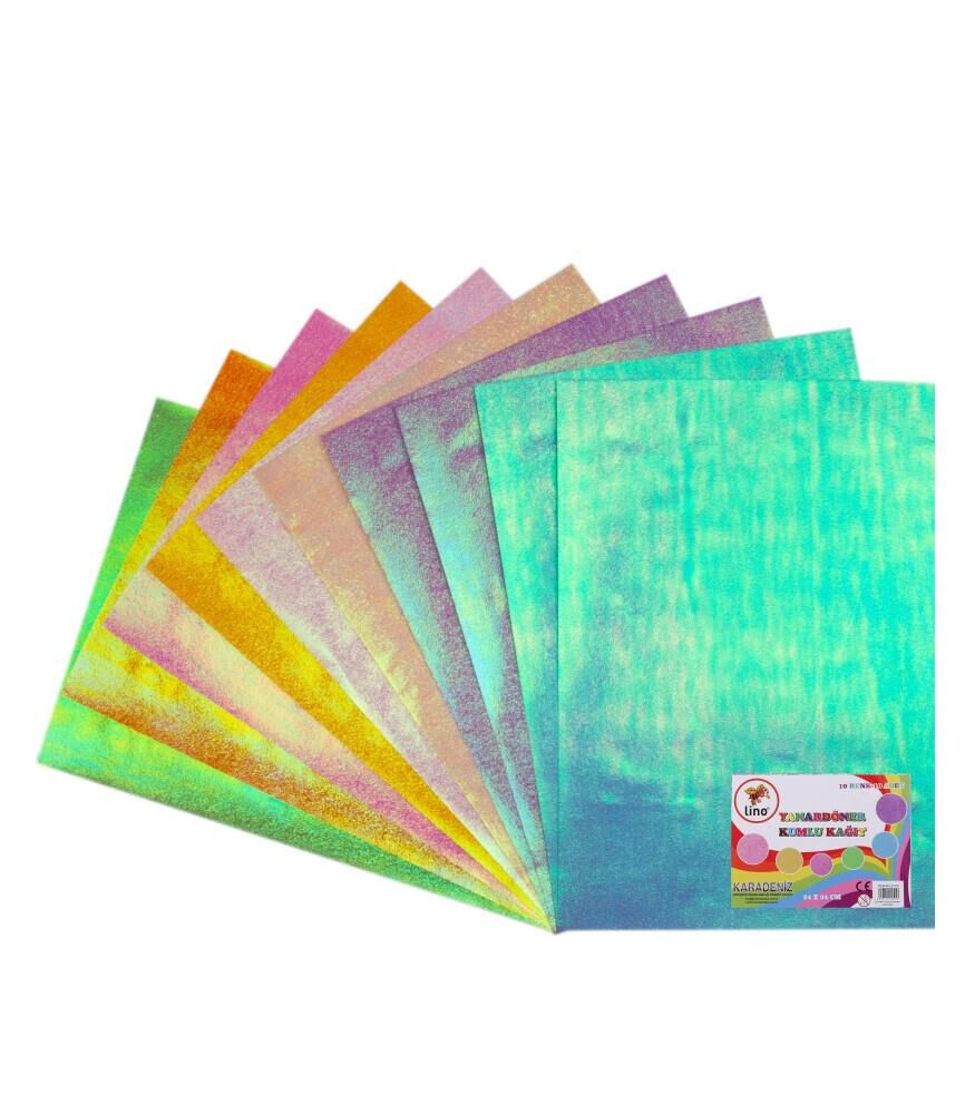 Lino Yanardöner Kumlu Kağıt 24x34 Cm 10 Renk 10'lu Paket Ln-2714j