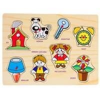 Bu-bu Ahşap Puzzle Eşyalar 8 Parça Ap0029