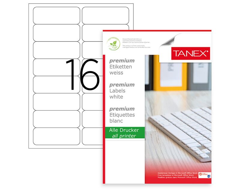 Tanex Laser Etiket Tw-2016 99,1x34 Mm Beyaz Tw2016las10100