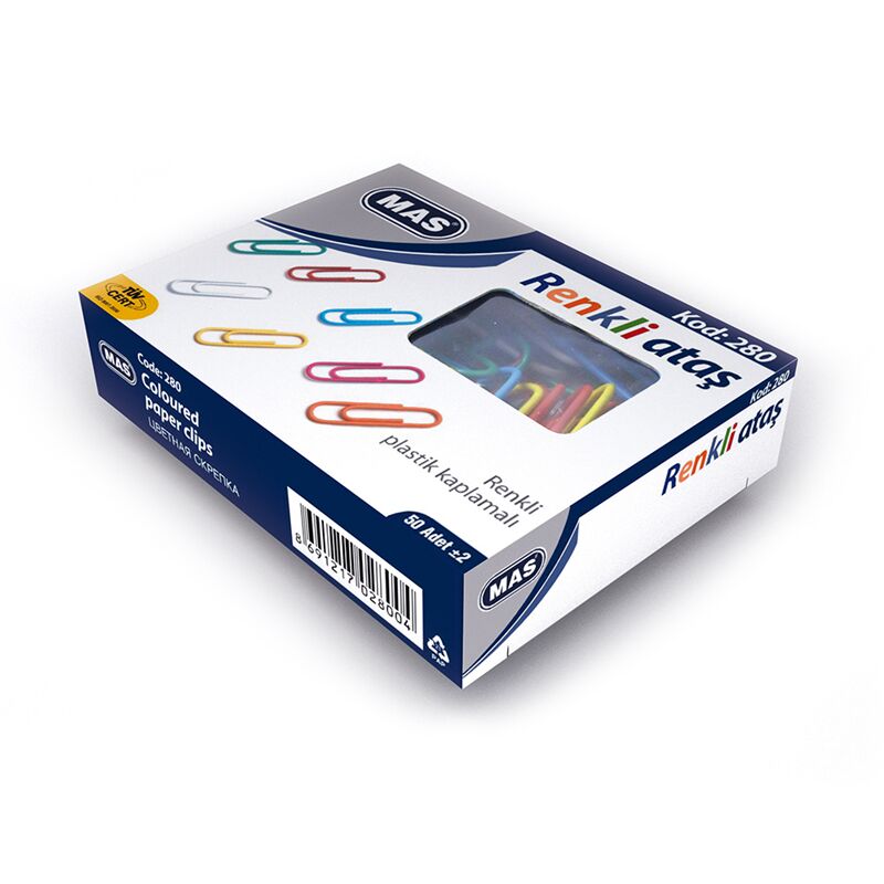 Mas Renkli Ataş 28 Mm Pvc Kaplı 280