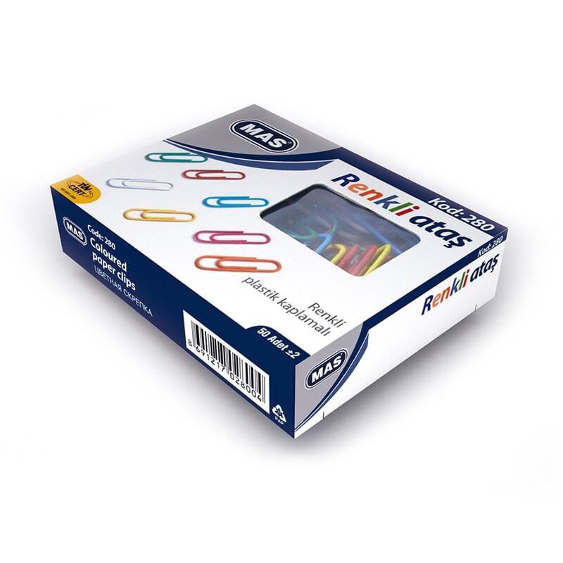 Mas Renkli Ataş 28 Mm Pvc Kaplı 280