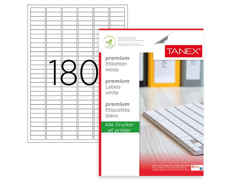 Tanex Laser Etiket Tw-2060 30x9 Mm Beyaz Tw2060las10100