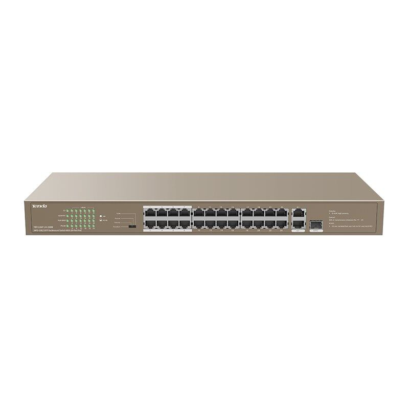 Tenda Tef1126p-24-250w 24 Port Poe+ 10-100 Switch Çelik Kasa Rack Mount