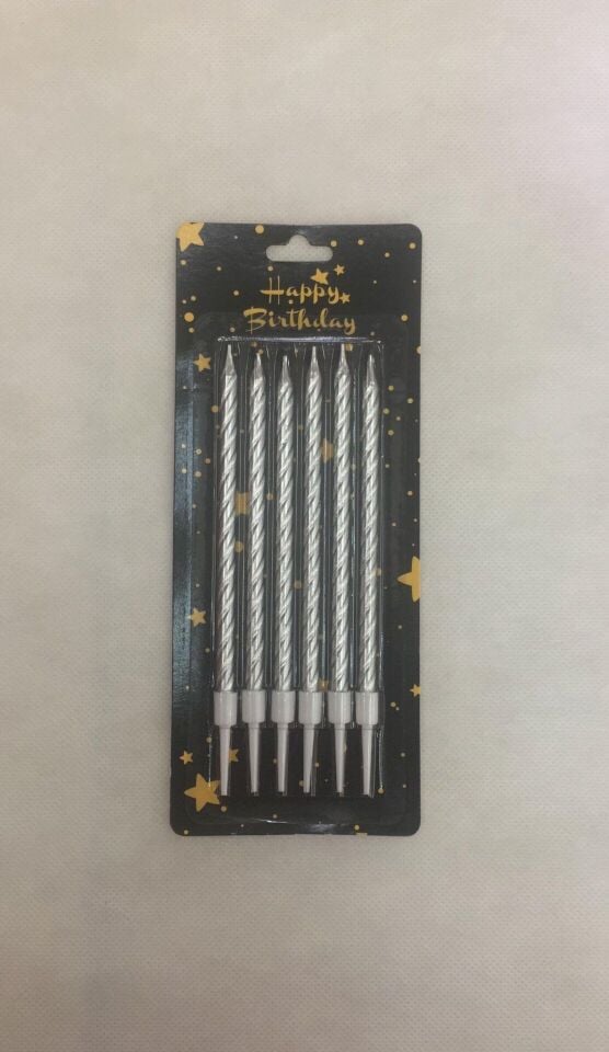 Nedi Mum 6'lı Çubuklu Burgulu 13 Cm Gümüş Nd-2236s