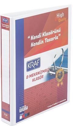Kraf D Mekanizmalı 5 Cm 4 Halka Klasör Beyaz 1054