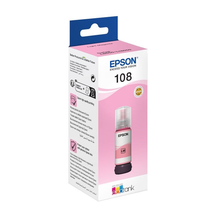 Epson T09c6 108 Light Magenta Açık Kırmızı Şişe Mürekkep T09c64 L18050-l8050