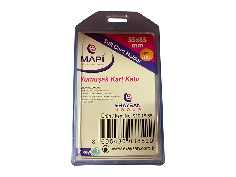 Mapi Pvc Yumuşak 55x85 Mm Kart Poşetleri Dikey Şeffaf 9101955