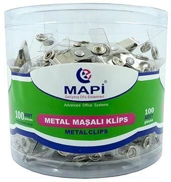 Mapi Klips Metal Maşalı 100'lü Şeffaf 9100506