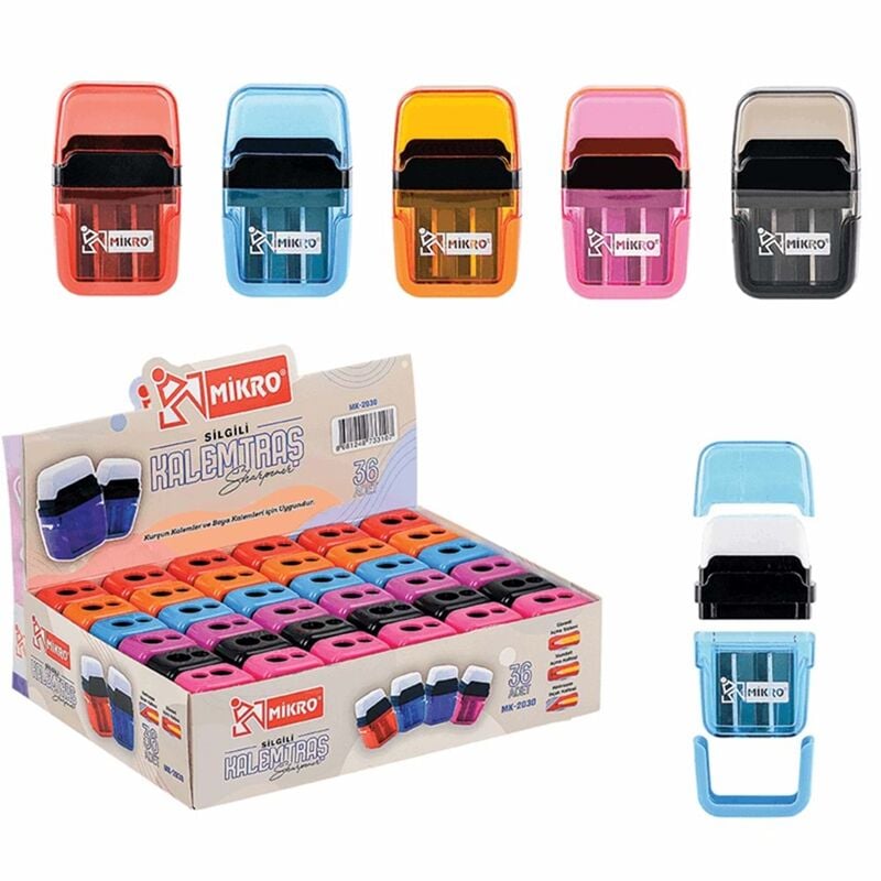 Mikro Mk-2030-36 Silgili Kalemtraş Mk2030