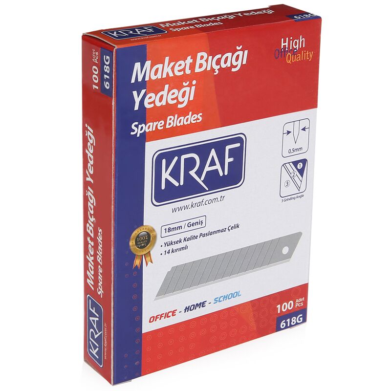 Kraf Maket Bıçağı Yedeği Geniş (10'lu Tüp) 618g
