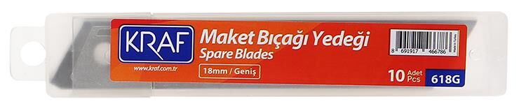 Kraf Maket Bıçağı Yedeği Geniş (10'lu Tüp) 618g