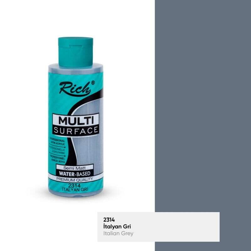 Rich Multi Surface Akrilik Boya 120 Cc İtalyan Gri Mls-120-2314