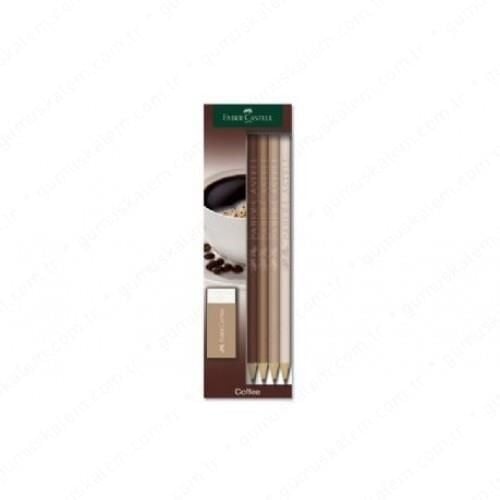 Faber Castell Kurşun Kalem + Silgi Seti 5'li Set Coffe 524881