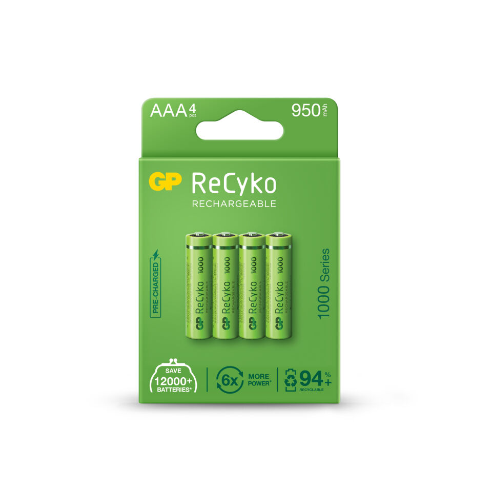 Gp Aaa 950 Mah Şarjlı İnce Kalem Pil 4'lü Paket Gp100aahcemtr-4lü